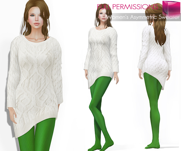 Haptics Full Size Side Slit Texture Asymmetric Sweater