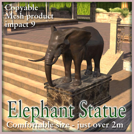 Elephant Statue on base - Decorative - 2 metres