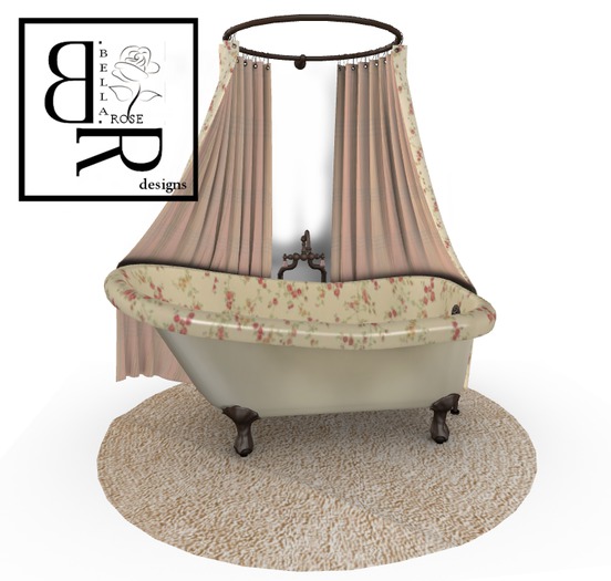 [BR] Ivory/Aqua Porcelain Tub Single/Double