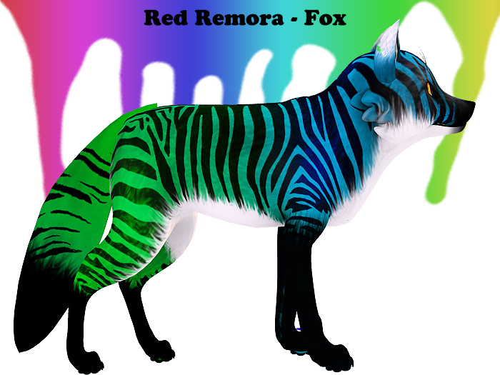 ( Neon  Tiger ) Red Remora - Fox Blue Green