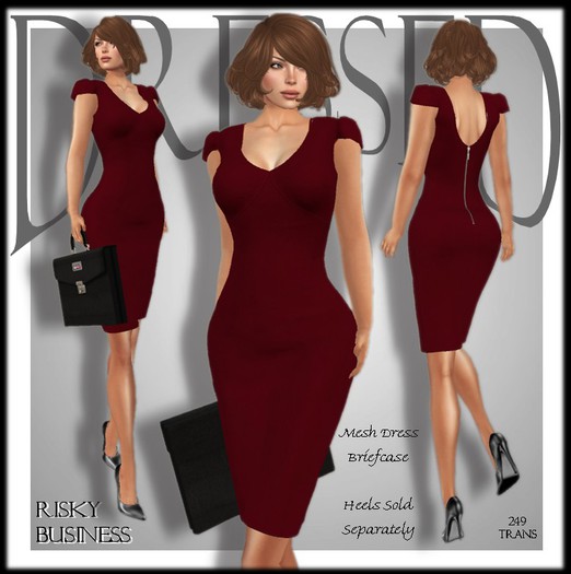 ::DBL:: Risky Business Mesh Dress & Briefcase ~ Plum