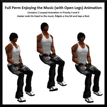 Second Life Marketplace - Full Perm Enjoying the Music (with Open Legs ...