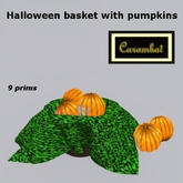 Halloween basket with pumpkins