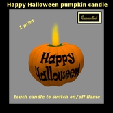 Happy Halloween pumpkin candle