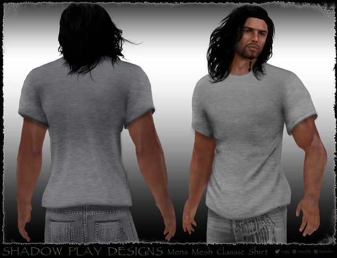 Mens Mesh Classic-Shirt Grey