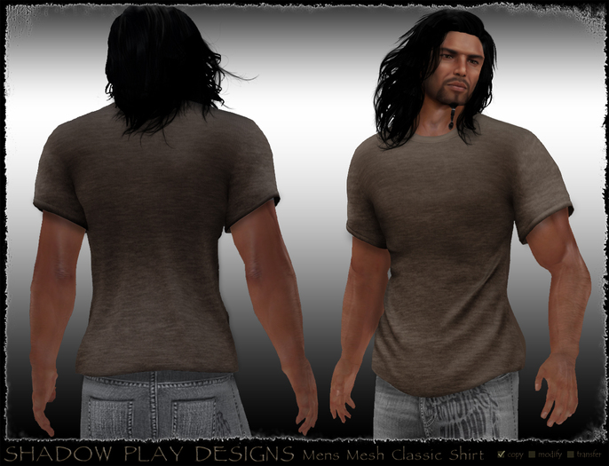 Mens Mesh Classic-Shirt Brown