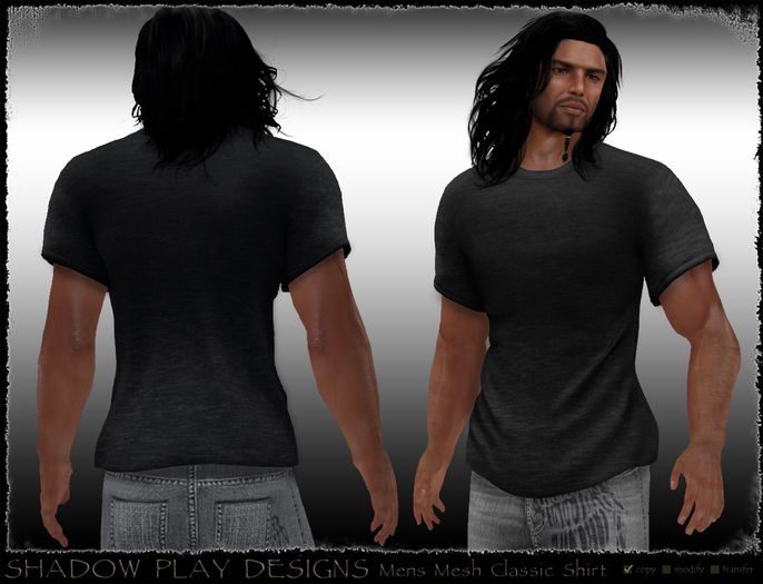 Mens Mesh Classic-Shirt Black