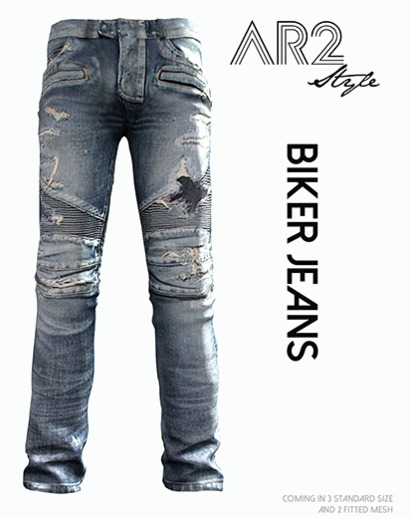 [AR2 Style] Biker Jeans WASHED DENIM