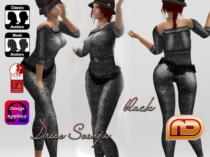 [NetLife Design] Dress Svenja black + Appliers {wear me}