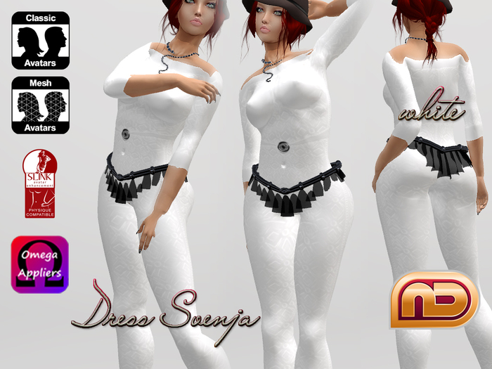 [NetLife Design] Dress Svenja white + Appliers