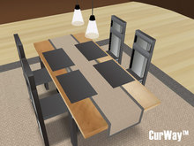 CurWay Alva dining set mahogany