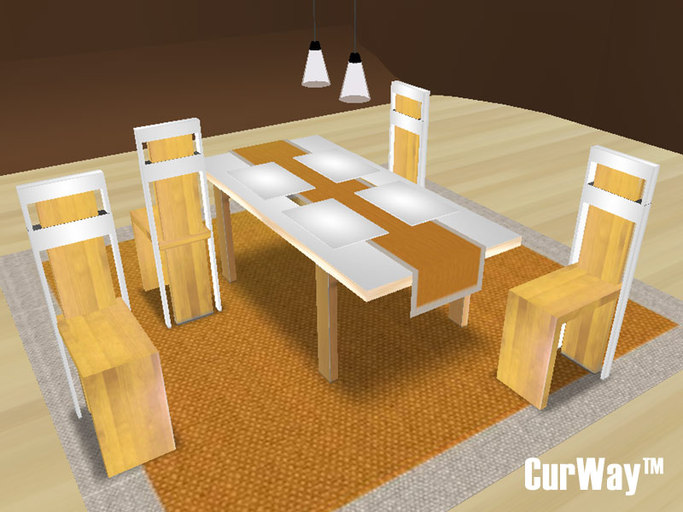 CurWay Alva dining set white