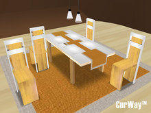 CurWay Alva dining set white