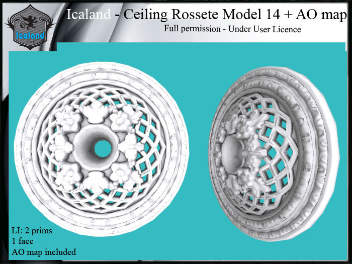 Icaland - Ceiling Rossete Model 14 + AO map