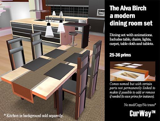 CurWay Alva dining set birch