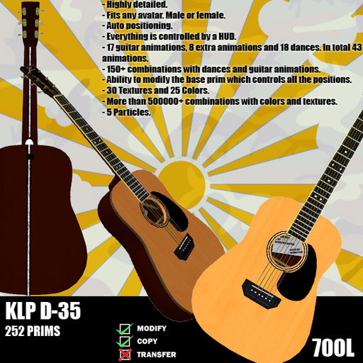KLP Acoustic Guitar inspired D-35