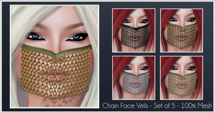 LOVE - CHAIN VEILS (ALL COLOURS) - FULL SET - 100% MESH