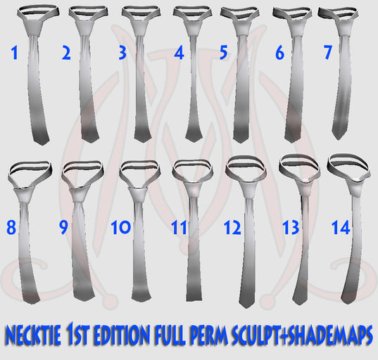Tie 1st edition FULL PERM SCULPT+SHADEMAPS necktie windsor