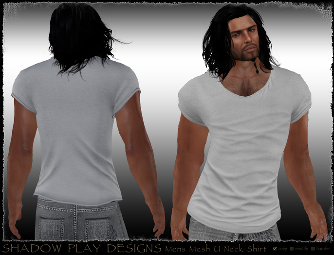 Mens Mesh U-Neck-Shirt White