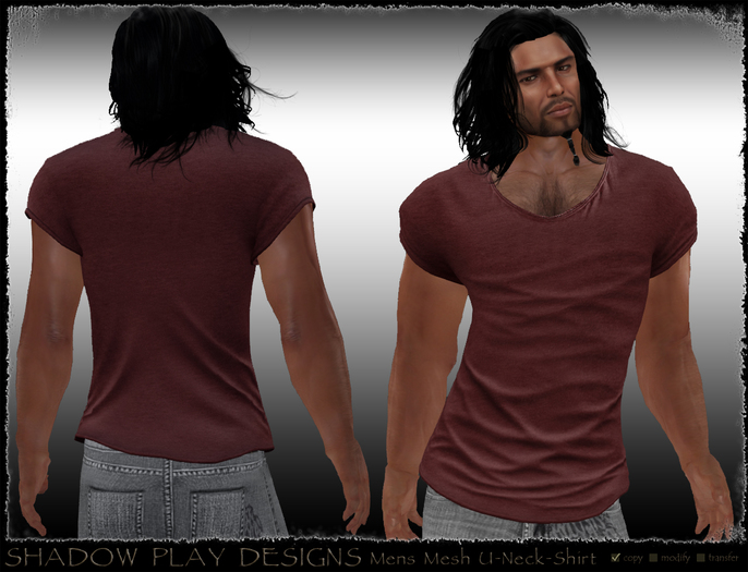 Mens Mesh U-Neck-Shirt Red
