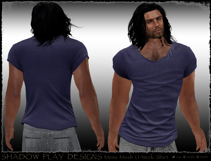 Mens Mesh U-Neck-Shirt Purple