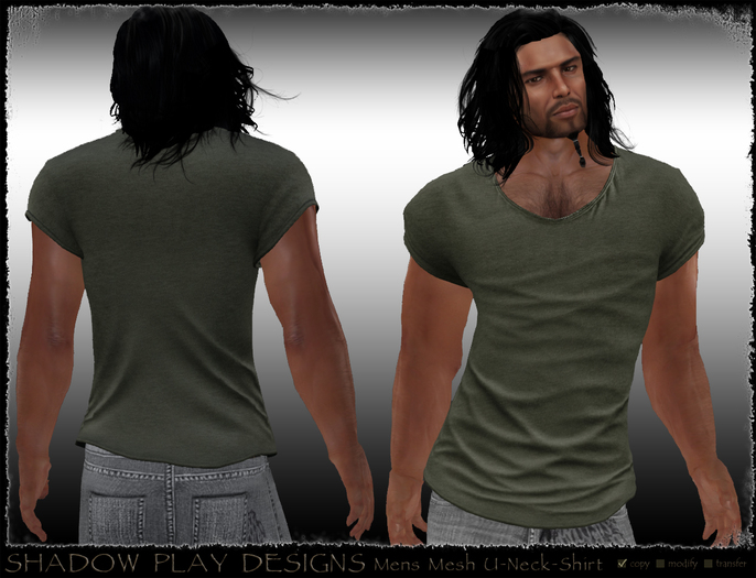 Mens Mesh U-Neck-Shirt Olive
