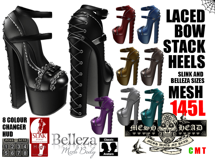 Mesh Head - Leather & Chrome Wedges