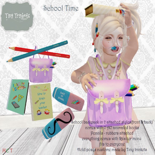 {T.T}School time Purple backpack pack HUD Auto-unpacker