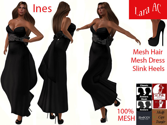 Lara AC  Mesh Cocktail Dress Ines & Slink High Heels