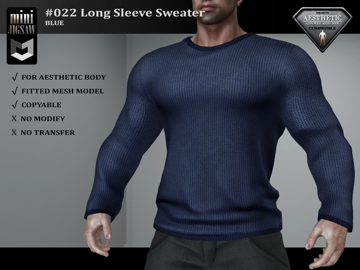 [ mJ ] #022 Long Sleeve Sweater - Blue