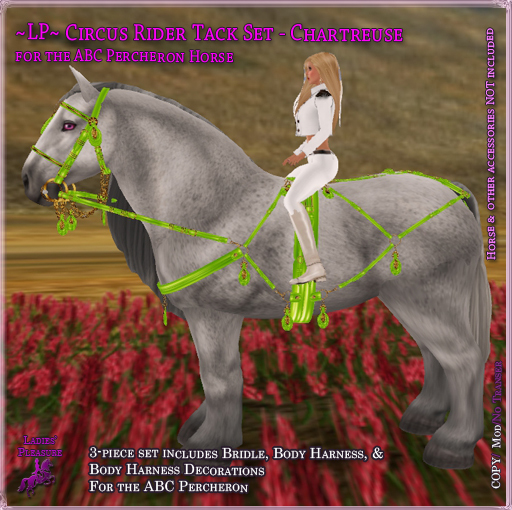 ~LP~ Circus Rider Rack Set (Boxed) Percheron Chartreuse