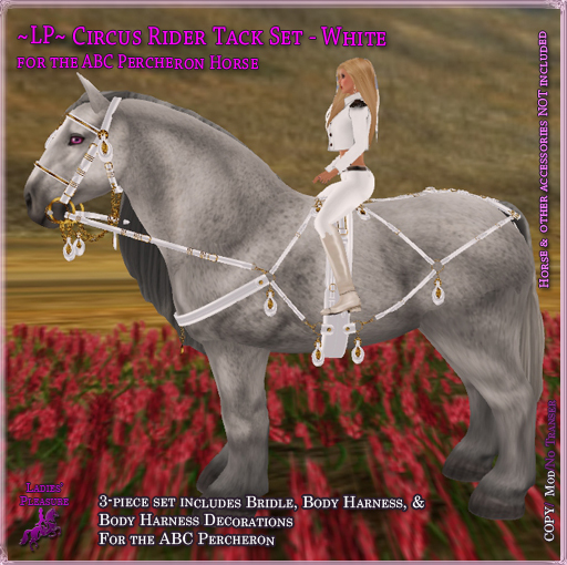 ~LP~ Circus Rider Rack Set (Boxed) Percheron White Patent