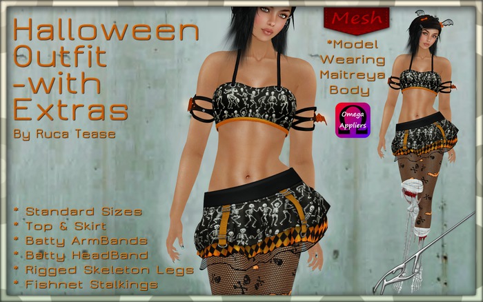 Black Leather Mesh Jacket & T-shirt Combo by Ruca Tease -All Sizes-
