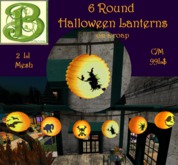 String of 6 Round Halloween Lanterns 2 LI Mesh,