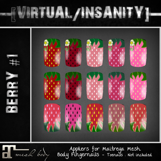 [V/I] MAITREYA Mesh Body Nails Applier - BERRY #1
