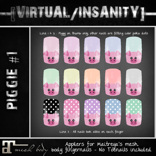 [V/I] MAITREYA Mesh Body Nails Applier - PIGGIE #1
