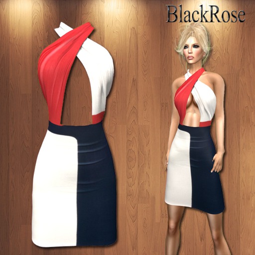 BlackRose Necktie Dress Color Block