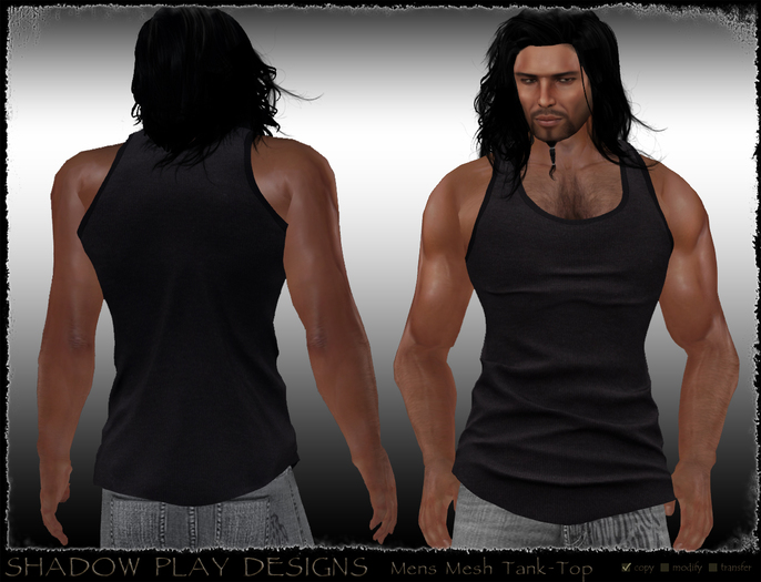 Mens Mesh TankTop - Black