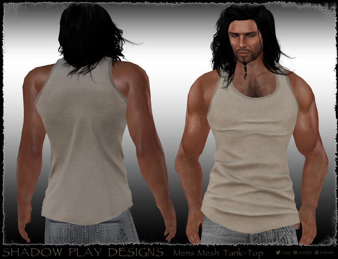 Mens Mesh TankTop - Beige