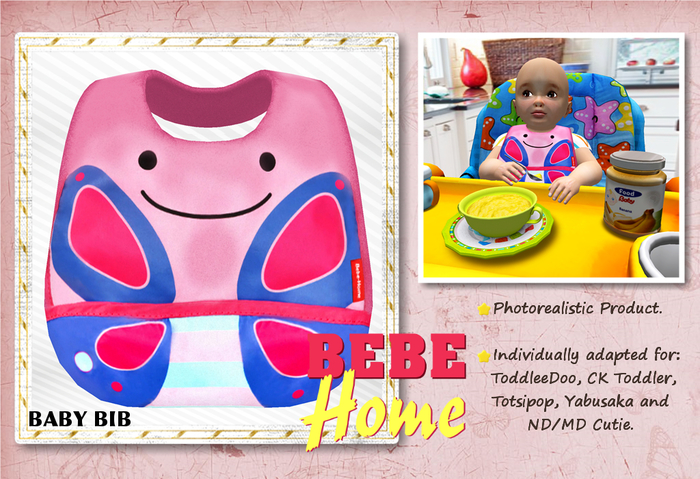 (Bebe-Home) FUN - Baby Bib (Butterfly)