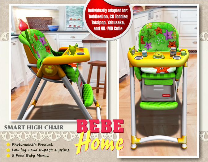 (Bebe-Home) STARS - Smart High Chair (Purple)