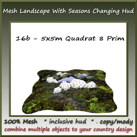 Second Life Marketplace - 16b Mesh Garden/Landscaping Saisons Set 5x5m ...