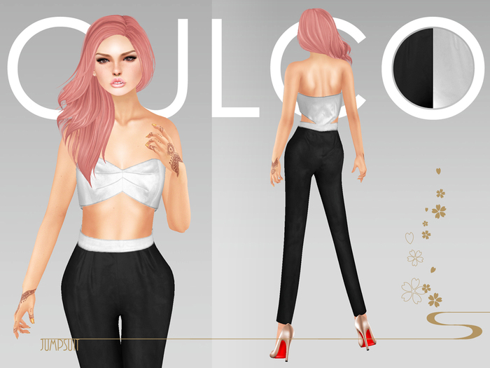-Culco- Strapless cutout jumpsuit - Yin Yang - Fitmesh