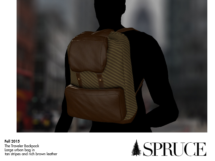 The Traveler Backpack - Tan Stripes - by SPRUCE