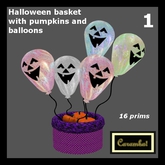 Halloween basket with pumpkins and face balloons 1