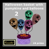 Halloween basket with pumpkins and face balloons 2