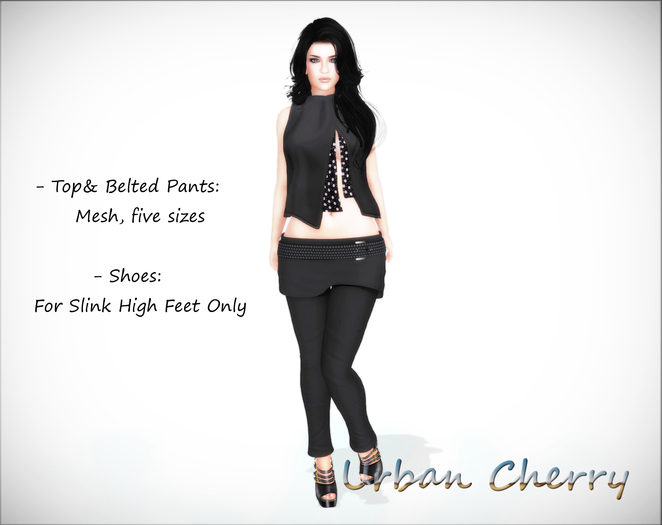 ***Urban Cherry*** Ella Black Outfit - Classic Avatar Only Sale