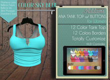Addams // Ana Tank Top w/Buttons // Sky Blue