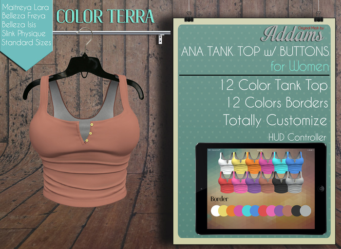 Addams // Ana Tank Top w/Buttons // Terra