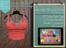 Addams // Ana Tank Top w/Buttons // Terracota